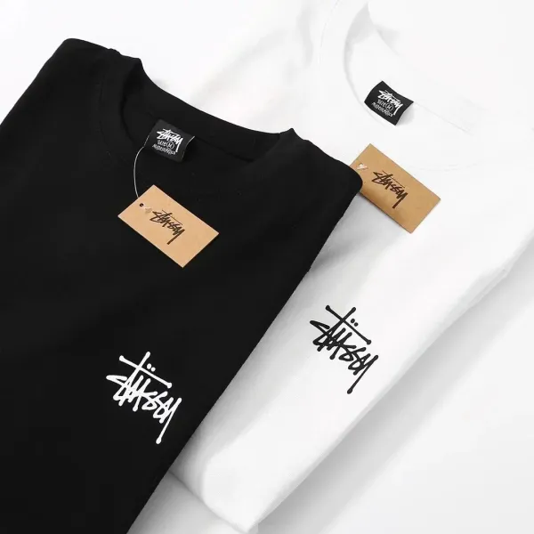 Stussy Graphic Print T-Shirt White and Black - 9