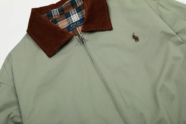 Polo Ralph Lauren Jackets Zip-Front Jacket with Corduroy Collar and Plaid Lining product detail image 5