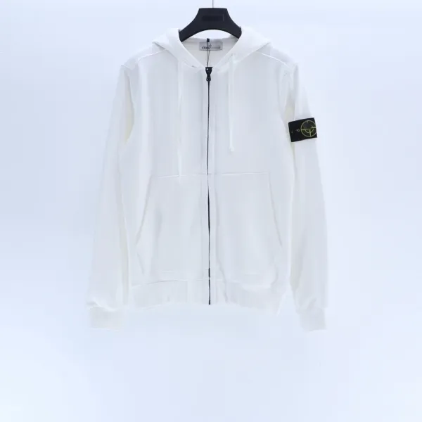 Stone Island Zip-Up Hoodie Dusty Rose Hoodie - 21