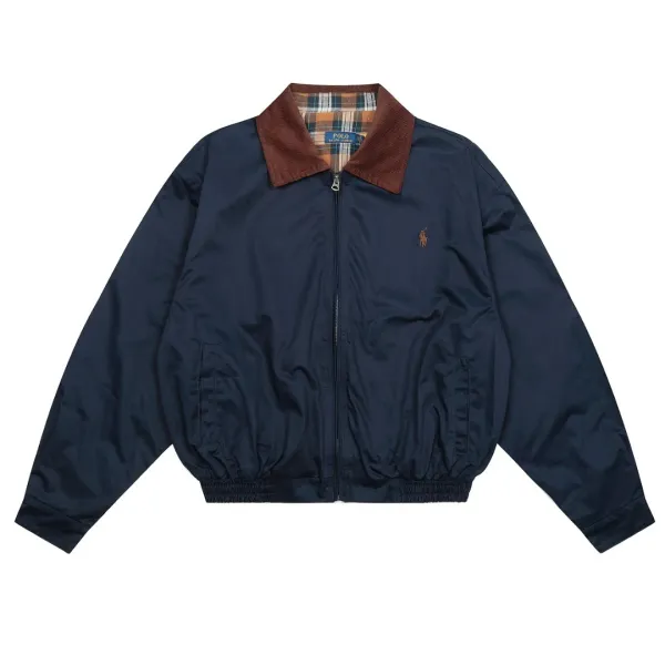 Polo Ralph Lauren Windbreaker Navy with Corduroy Collar Jacket - 14