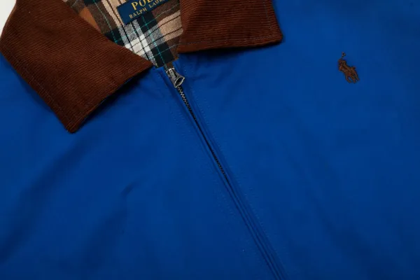 Polo Ralph Lauren Windbreaker Navy with Corduroy Collar Jacket - 39