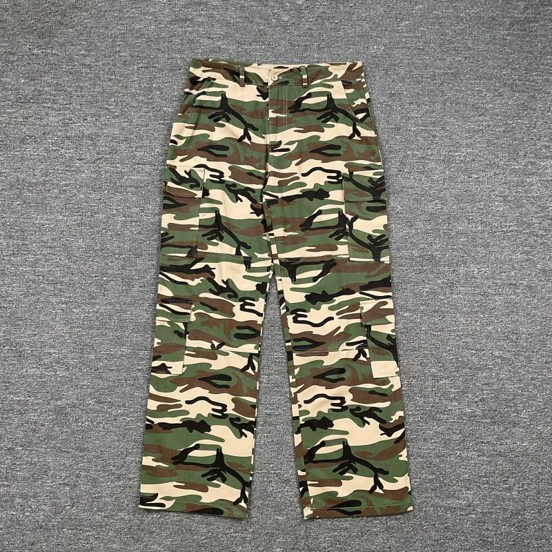 American trendy street work wear straight casual camouflage trousers for men product image