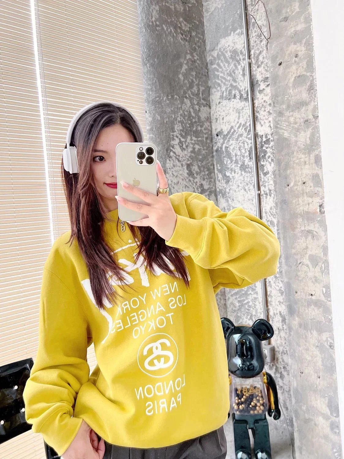 Stussy Script Letter Logo Fleece Hoodie photo 6