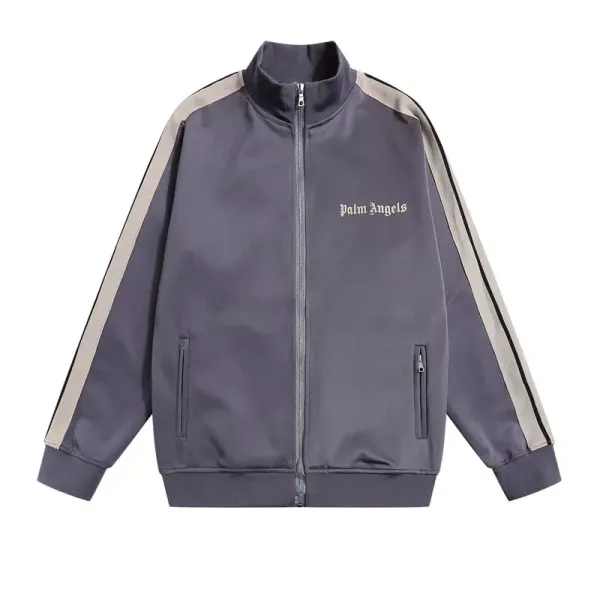 Palm Angels Track Jacket White Beige Stripe Outerwear - 7