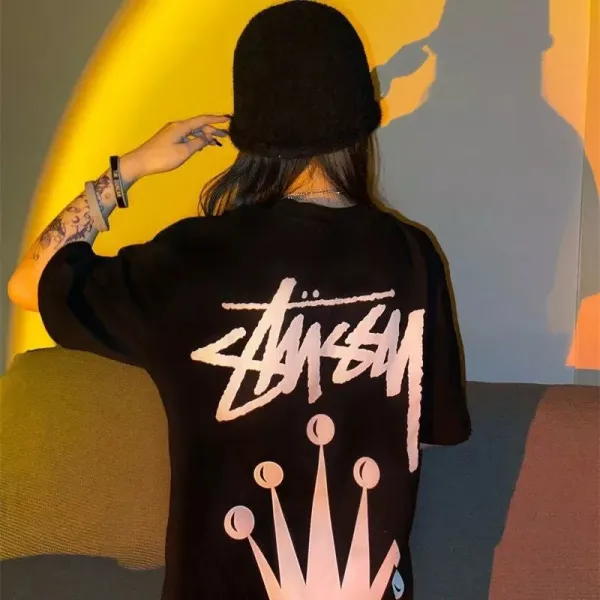 Stussy Crown Logo Oversized T-Shirt White - 7