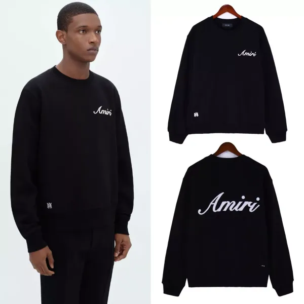 Amiri Script Logo Black Hoodie - 1