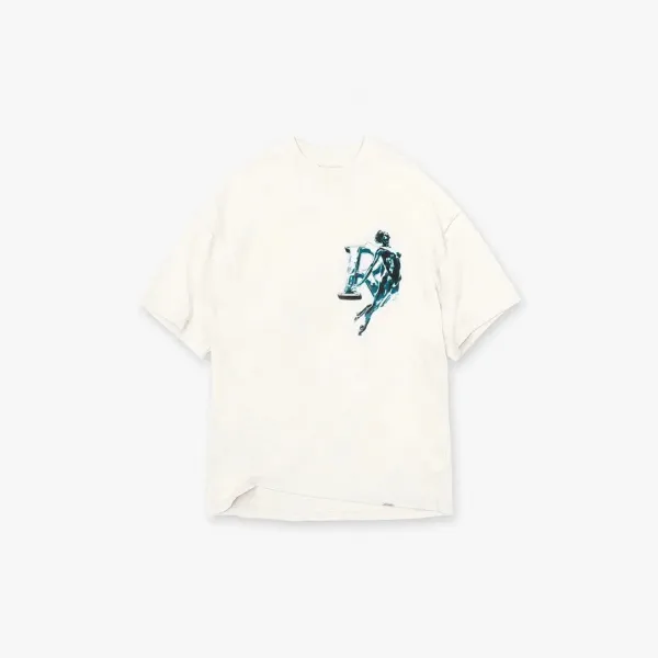 Design Abstract Figure Print Off-White T-Shirt - 1