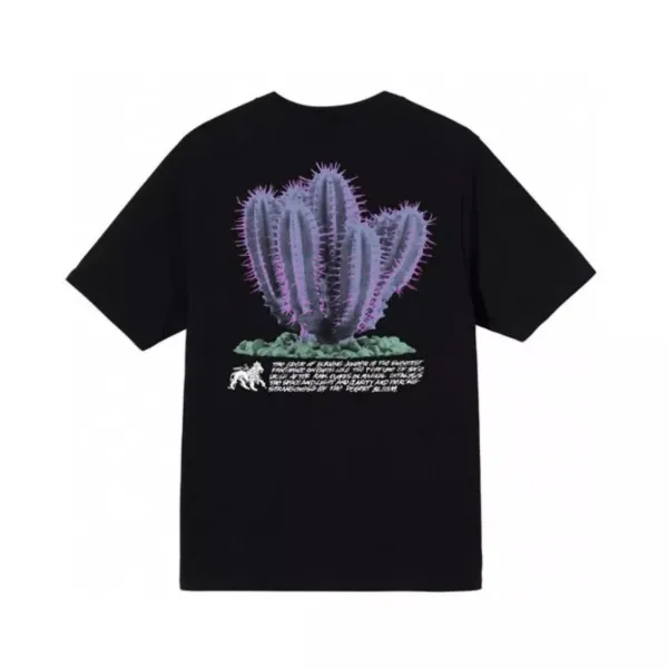 Design Cactus Print Graphic T-Shirt Black - 1