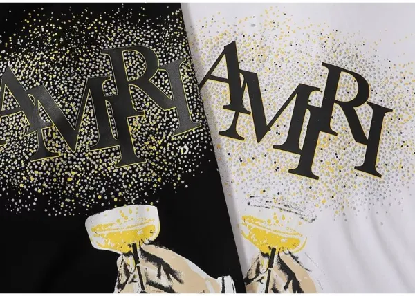 Amiri Champagne Glass Graphic Black T-Shirt - 20