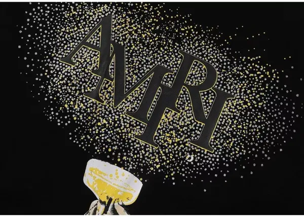 Amiri Champagne Glass Graphic Black T-Shirt - 26