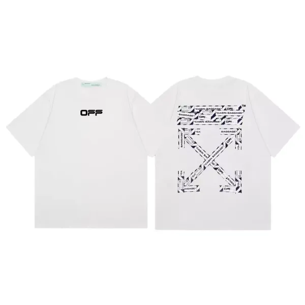 Off-White Cabin Baggage Arrow Print White T-Shirt - 1