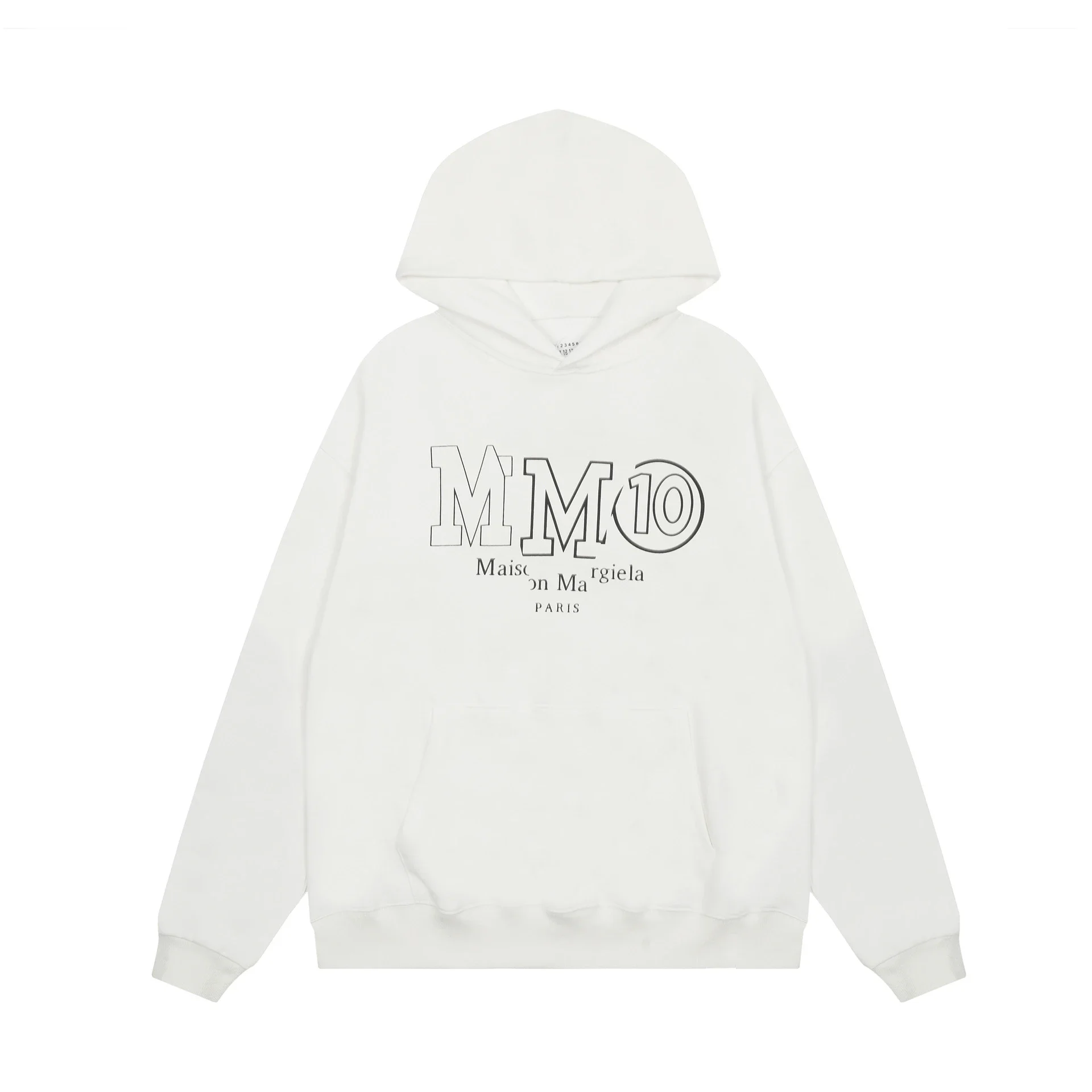 MM6 Autumn and Winter Loose Jacket Casual Hooded Sweatshirt Trendy Print