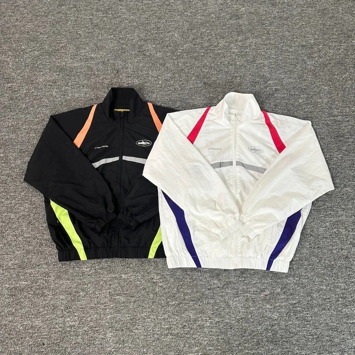 Wind stand collar color-blocked windbreakers for men and women, casual sports suits, jackets, trendy jackets