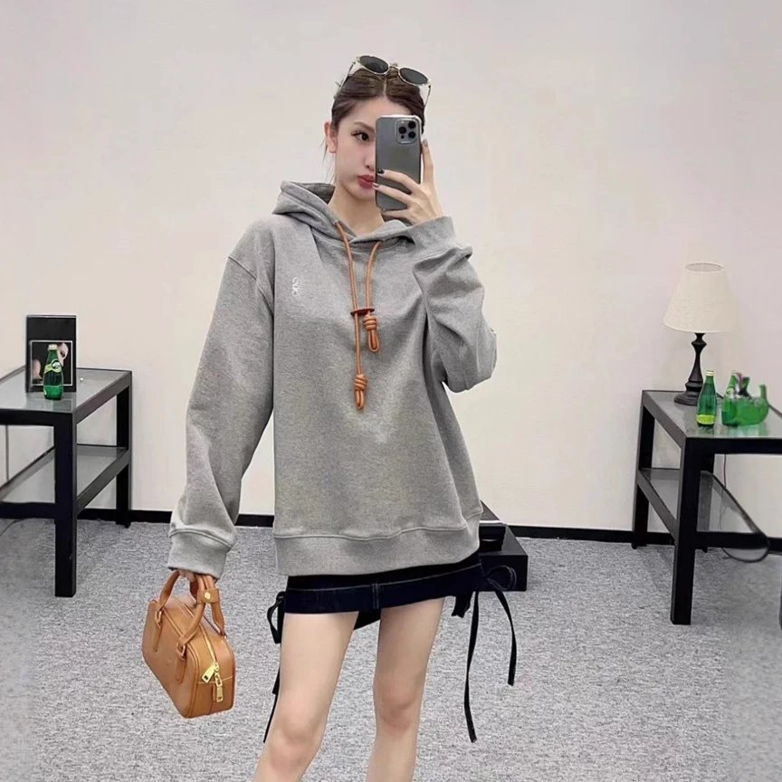 Logo Embroidered Drawstring Hoodie
