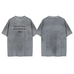 thumbnail for AC1996 washed frayed distressed letter-print short sleeves