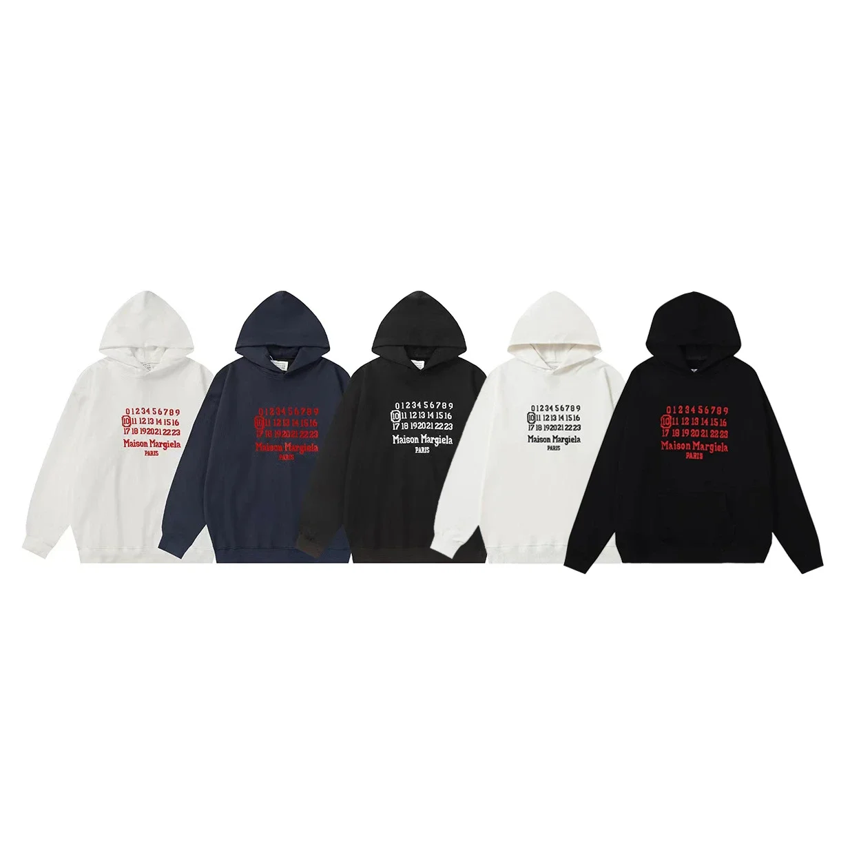 MM6 Autumn and Winter Loose Jacket Casual Hooded Sweatshirt Trendy Print