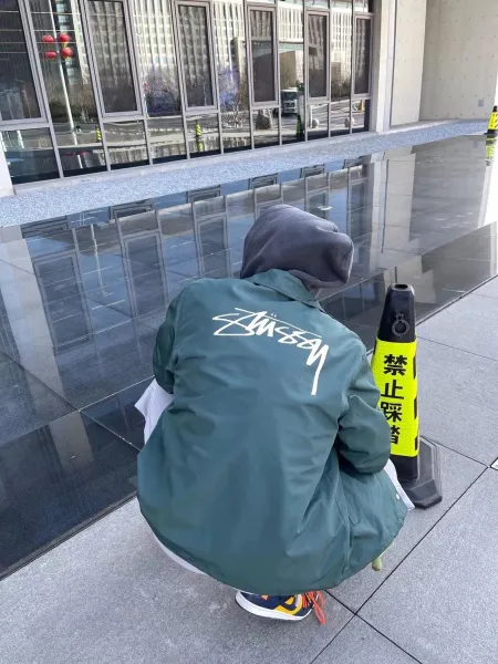 Stussy Script Logo Coach Jacket Forest Green Outerwear - 10