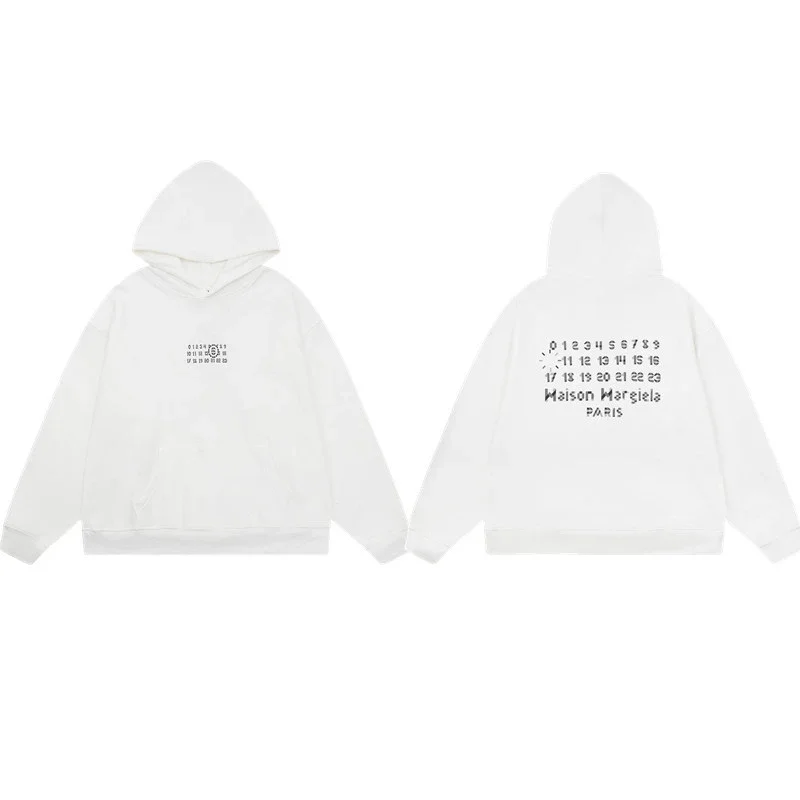 MM6 Autumn and Winter Loose Jacket Casual Hooded Sweatshirt Trendy Print