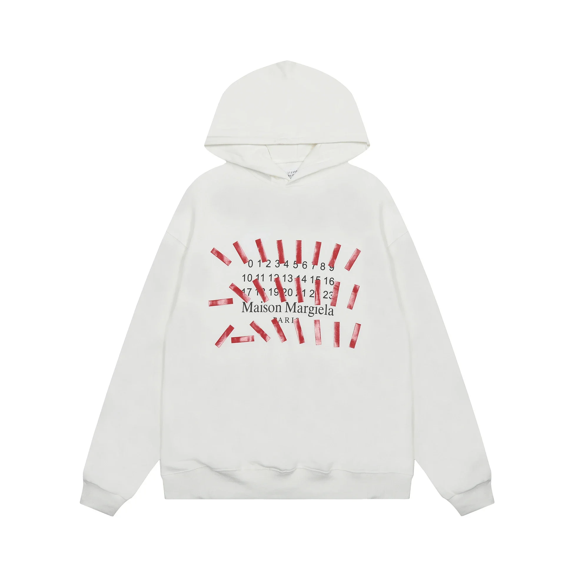 MM6 Autumn and Winter Loose Jacket Casual Hooded Sweatshirt Trendy Print