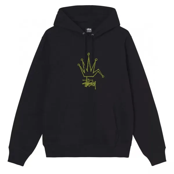 Stussy Crown Logo Hoodie Black - 1