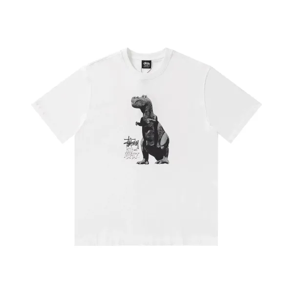 Stussy Big and Meaty T-Rex Graphic T-Shirt White - 1
