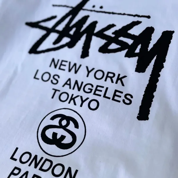 Stussy x Comme des Garçons Play World Cities T-Shirt White - 1