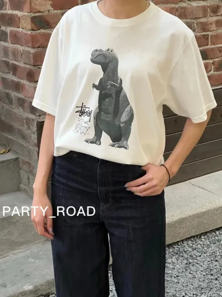Stussy Big and Meaty T-Rex Graphic T-Shirt White - 7