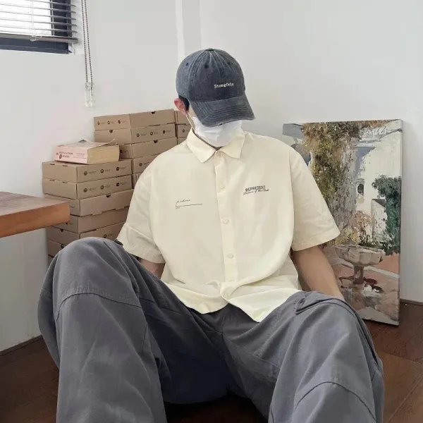 Represent Short-Sleeve Work Shirt Off-White - 6