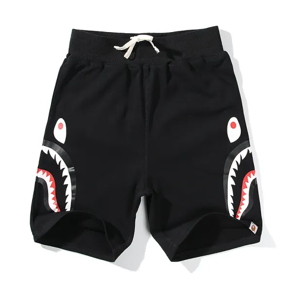 A Bathing Ape Shark Camo Print Black Shorts - 11