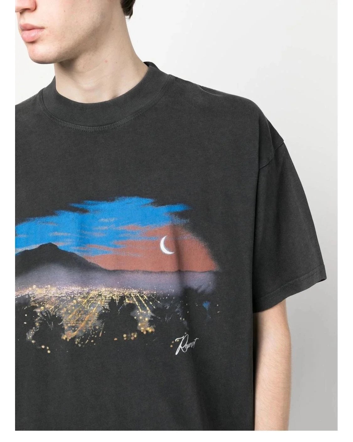 Washed Night Scene Print T-Shirt photo 7