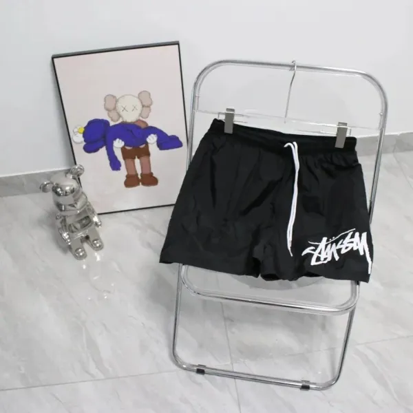 Stussy Logo Print Nylon Shorts Red - 5