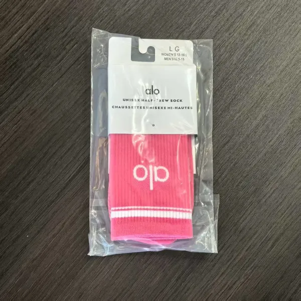 Alo Unisex Half-Crew Sock Pink Socks - 1