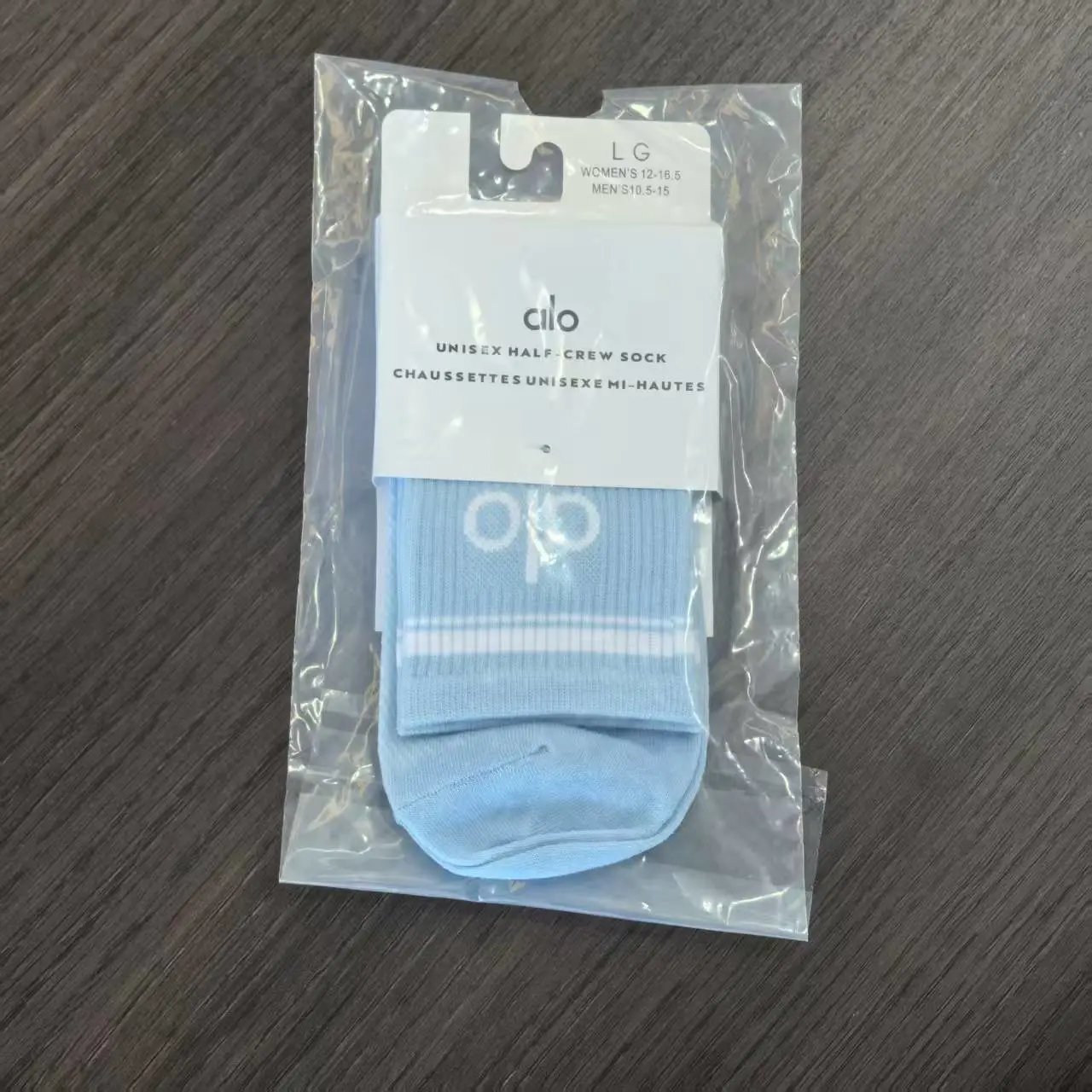 Alo Yoga Unisex Half-Crew Sock Light Blue Socks - 1