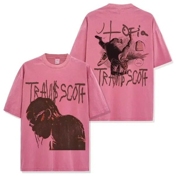 Travis Scott x Cactus Jack 'Utopia' Pink Oversized T-Shirt - 1