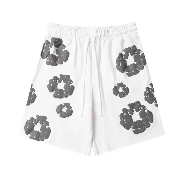 Saint Tears Floral Print Sweat Shorts Gray - 20