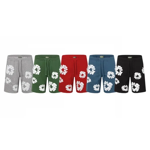Saint Tears Floral Print Sweat Shorts Gray - 5