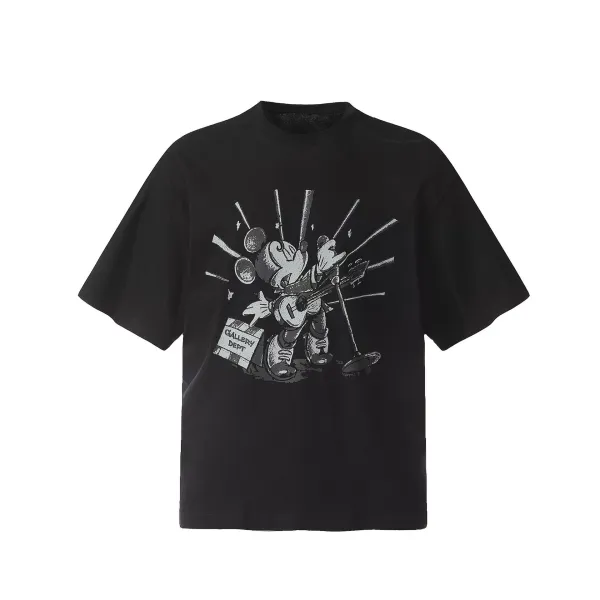 Gallery Dept x Disney Mickey Mouse Vintage Circle Print Black T-Shirt - 16