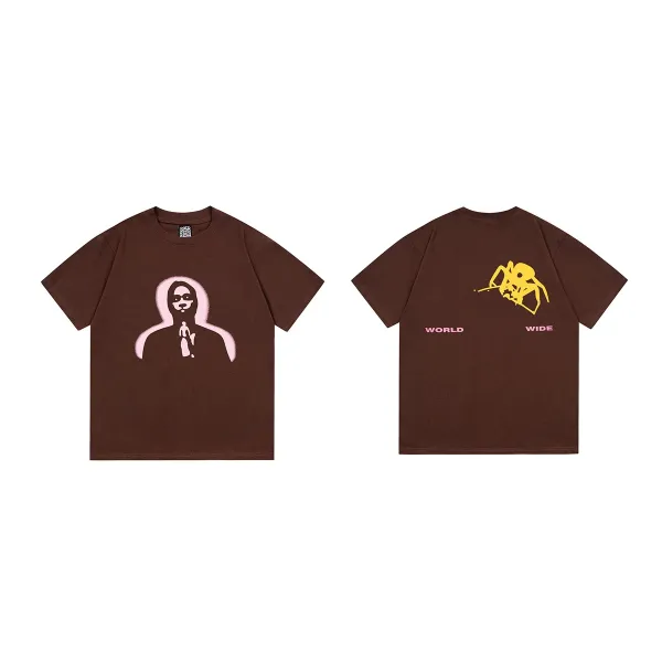 Design World Wide Graphic Print Brown T-Shirt - 1