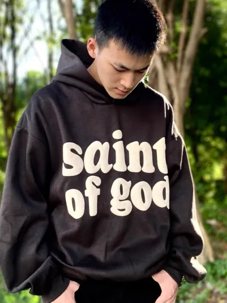 Fear of God Essentials Saint of God Black Hoodie - 8