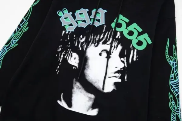 SP5DER Graphic Print Oversized Hoodie Beige - 9