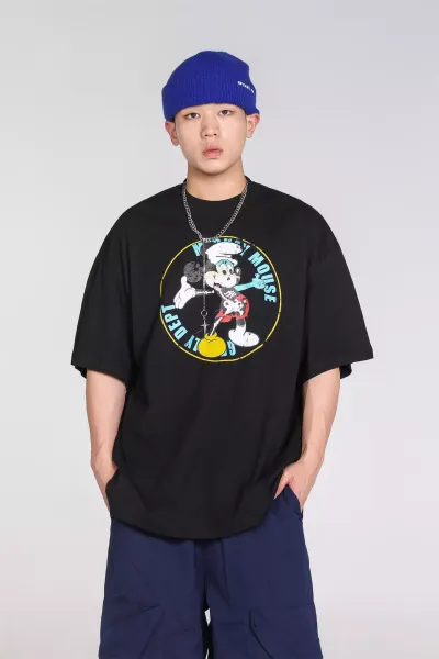 Gallery Dept x Disney Mickey Mouse Vintage Circle Print Black T-Shirt - 11