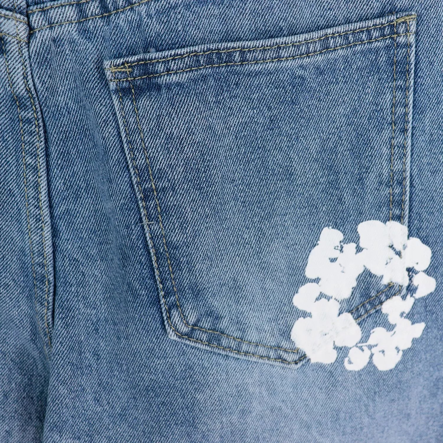 Off-White Circular Print White Denim Shorts - 8