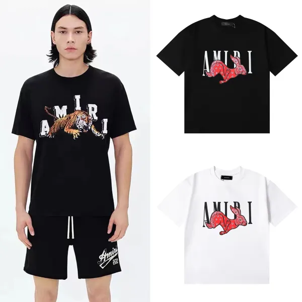 Amiri Bandana Rabbit Logo White T-Shirt - 25