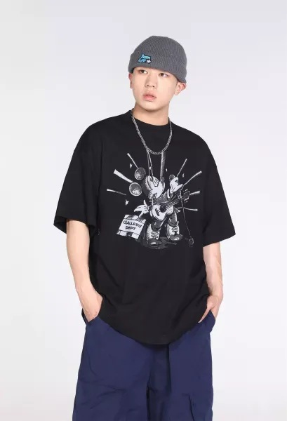 Gallery Dept x Disney Mickey Mouse Vintage Circle Print Black T-Shirt - 20