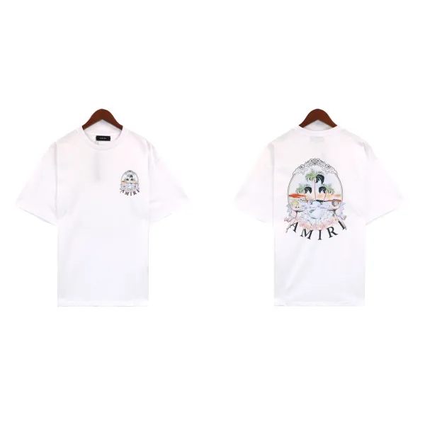 Amiri Palm Angels Graphic Print White T-Shirt - 1