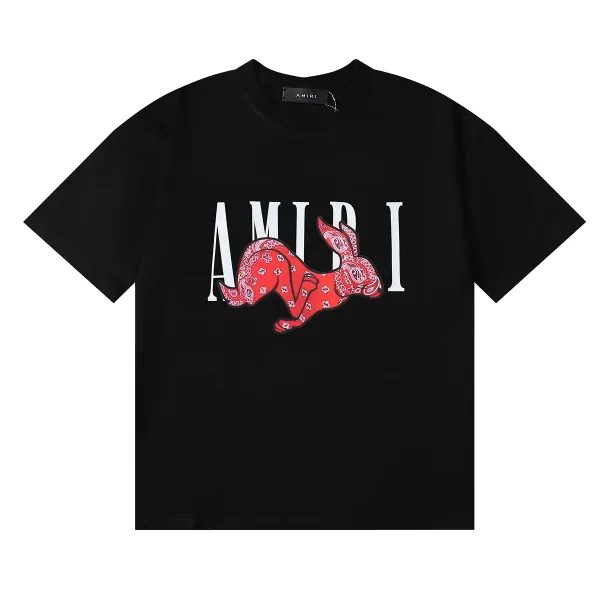 Amiri Bandana Rabbit Logo White T-Shirt - 29