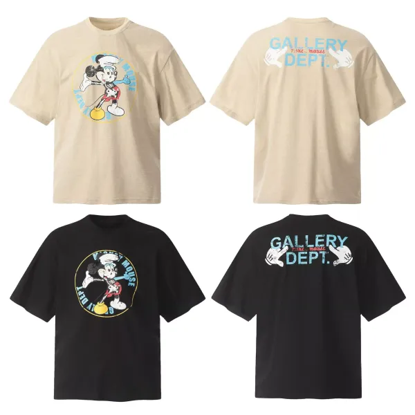 Gallery Dept x Disney Mickey Mouse Vintage Circle Print Black T-Shirt - 4
