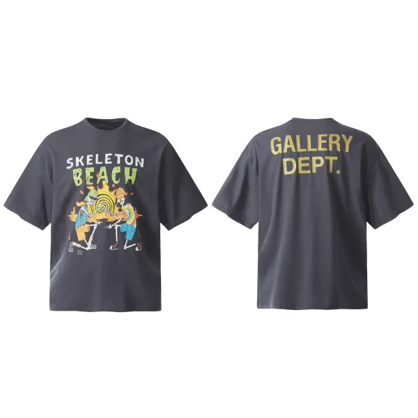 Gallery Dept Skeleton Beach Graphic T-Shirt Charcoal Gray - 1