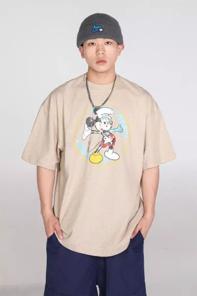 Gallery Dept x Disney Mickey Mouse Vintage Circle Print Black T-Shirt - 14