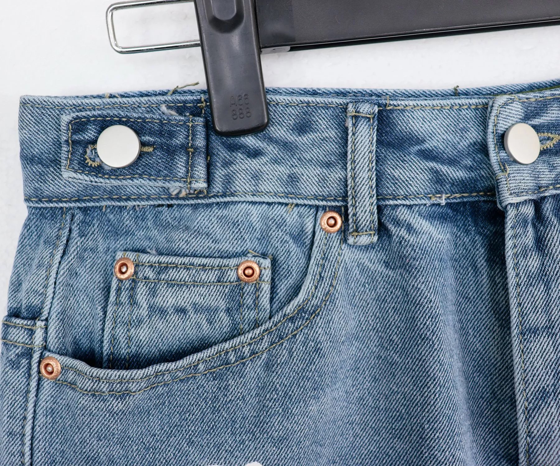 Off-White Circular Print White Denim Shorts - 7